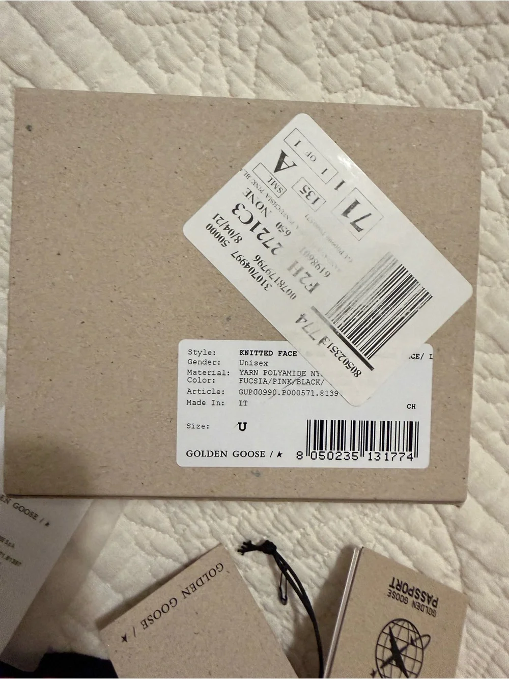 Golden Goose Pink Leopard Star Face Mask